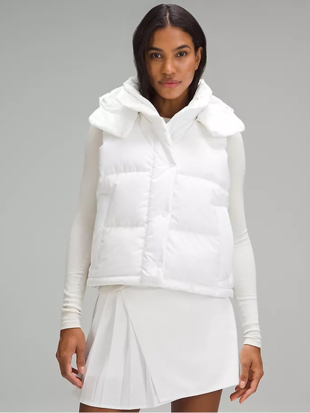 Lululemon Wunder Puff 600-Down-Fill Cropped Vest - White, Size 6